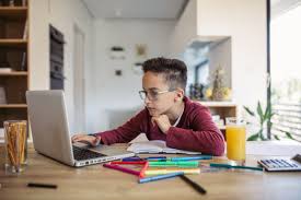 student learning math on skype